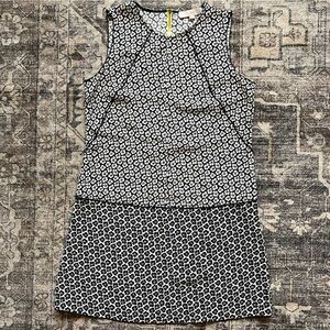 LOFT Floral Black and White Dress‎ Women’s Size 10 Petite